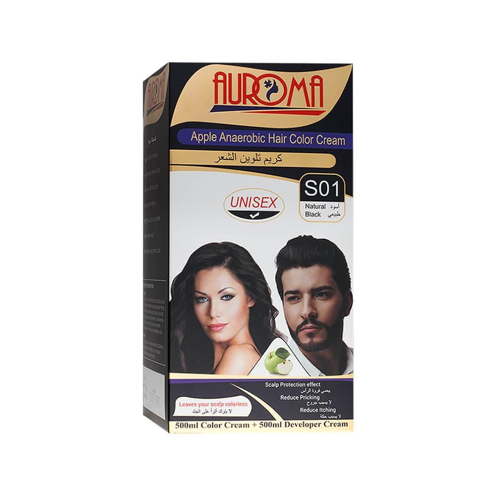 Auroma Apple Anaerobic Hair Color Cream S01 (Natural Black)