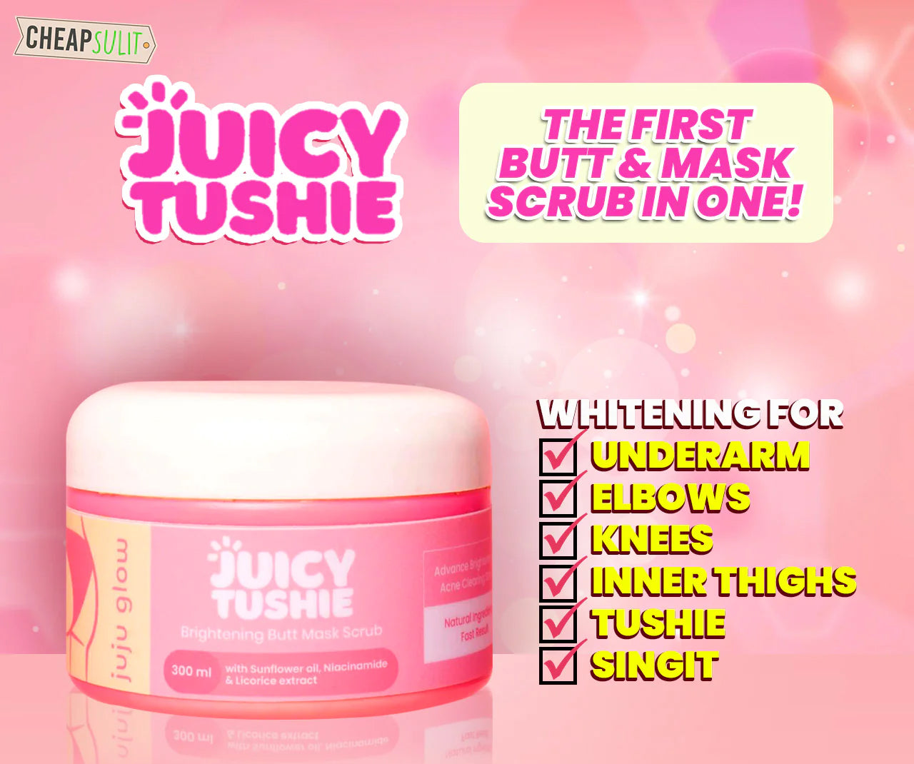 Juicy Tushie Butt Scrub and Mask